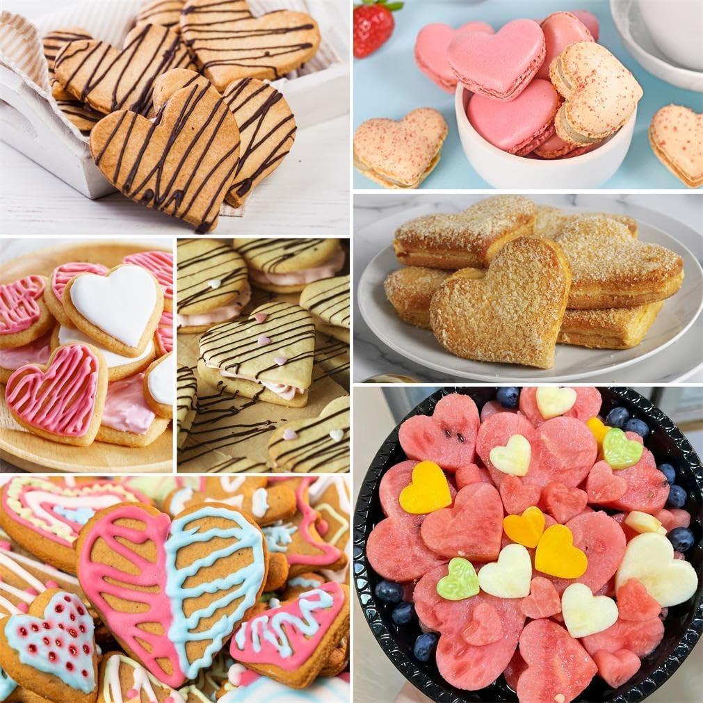 Heart Cookie Cutter Set, 12 Pieces Metal Cookie Cutters Shape for Valentine’S Day, Heart Shaped Cookie Cutter Set for Fondant, Pastries, Fruit and Cakes