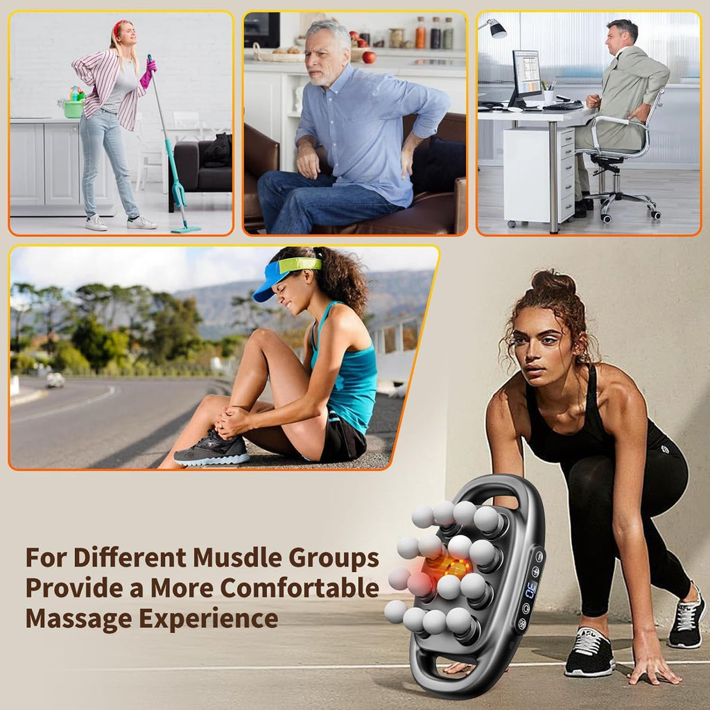 16-Head Massage Gun Set, Deep Tissue Percussion Massager with 3 Modes & 30 Intensities,Quiet Muscle Massage Gun for Back,Shoulders, Legs, Foot, Body Muscle Pain Relief
