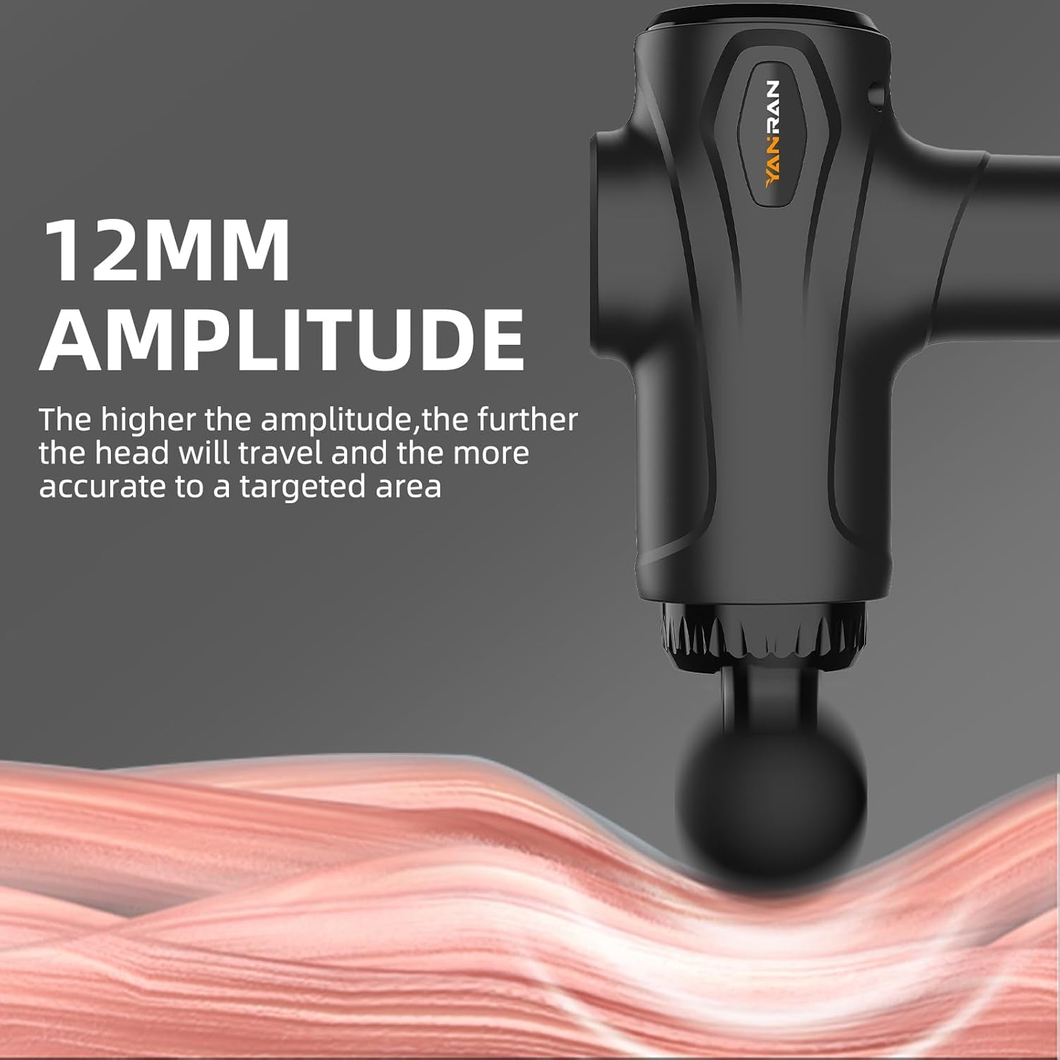 Deep Tissue Massage Gun Portable, Percussion Massage Gun with 7 Levels & 6 Massage Heads, Electric Massager for Muscles Pain Relief, Gifts for Men Women Athletes for Sports and Relaxation