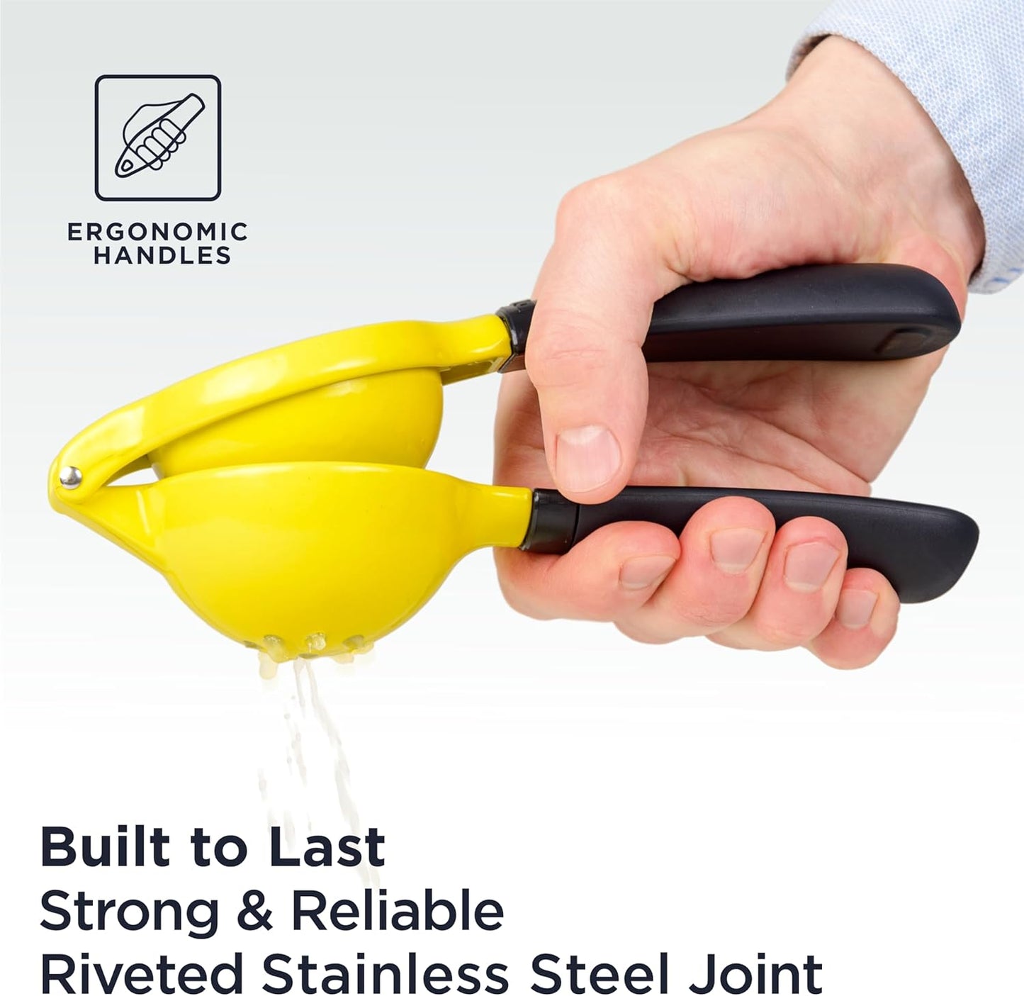 Pro Heavy-Duty Metal Lemon Squeezer - Max Juice Extraction Hand Juicer, Easy Clean Lime Squeezer, Ergonomic Non-Slip Design Lemon Juicer Manual, Durable Construction Citrus Juicer