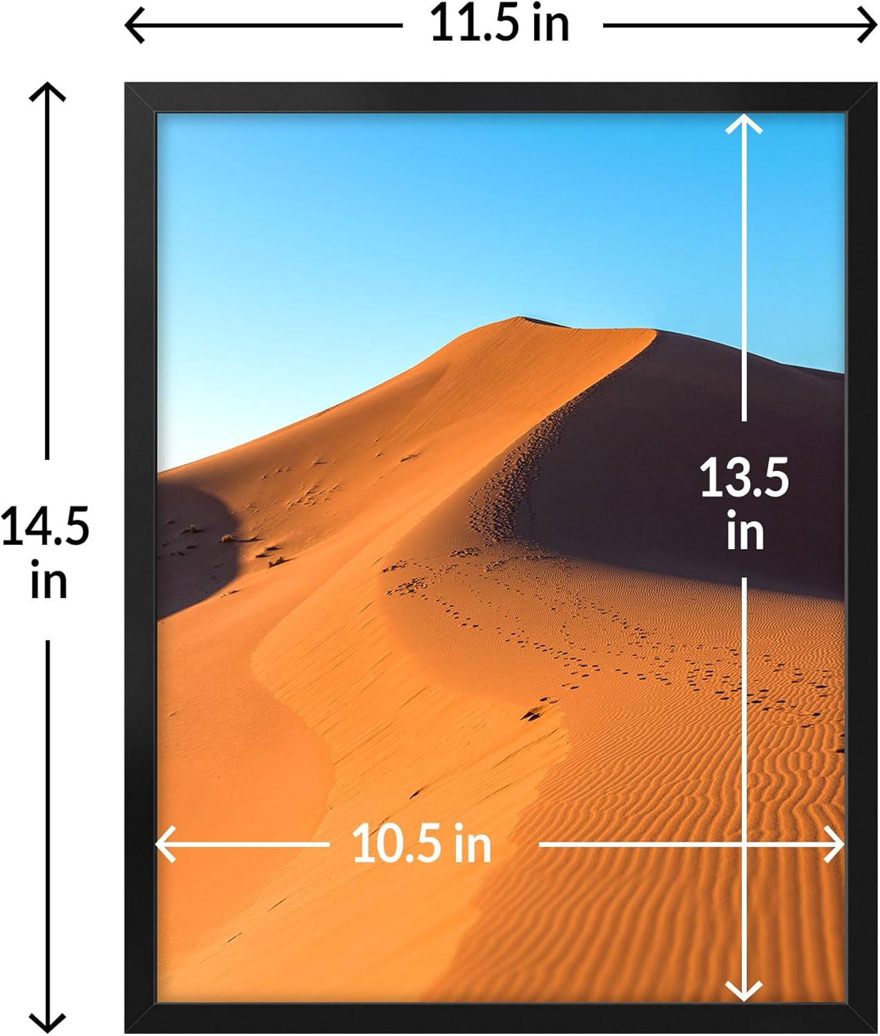 11X14 Picture Frame for Wall Display, 11 X 14 Black Picture Frame with HD Plexiglas, 11 by 14 Poster Frame 1 Pack, Display Frame for Vertical or Horizontal, Classic Collection