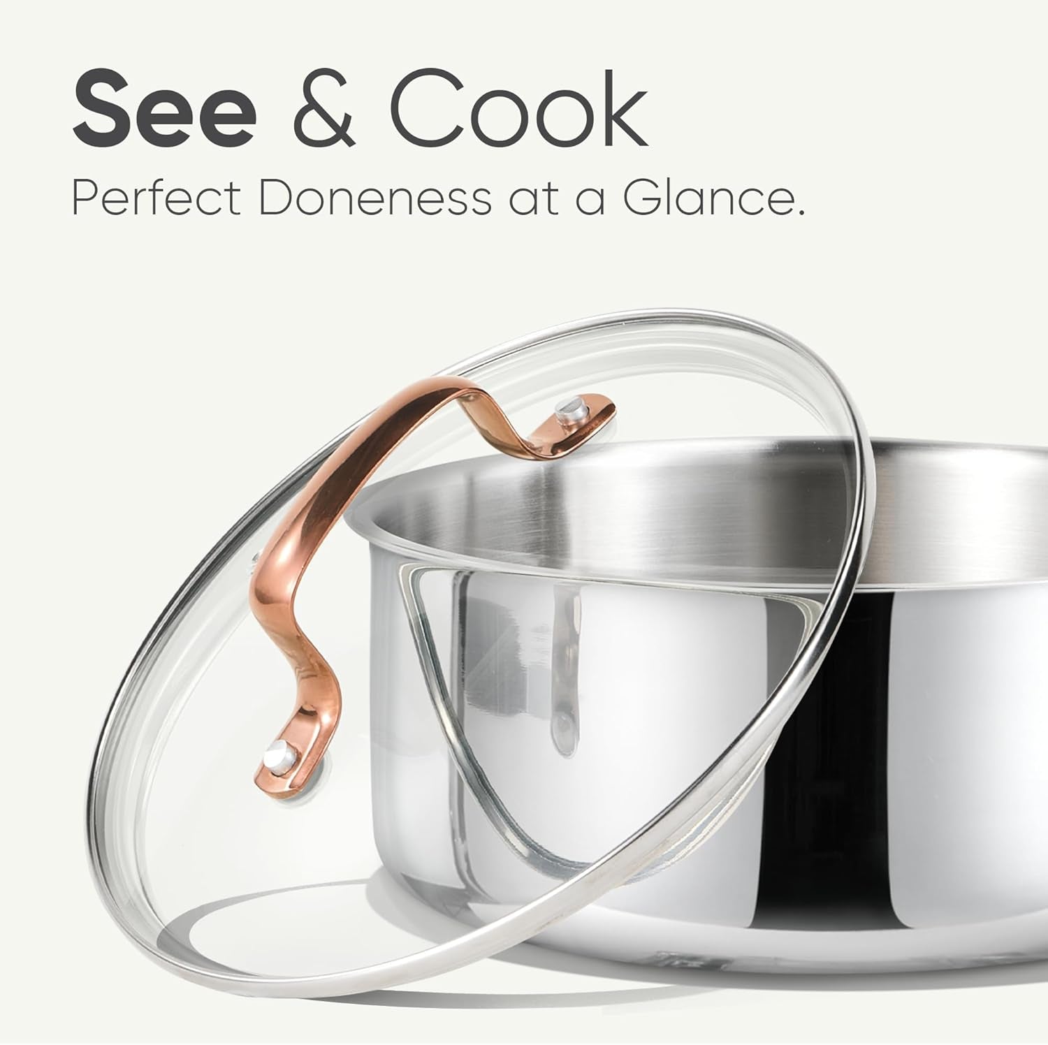 2Qt Stainless Steel Saucepan Set, Non-Toxic 3-Ply Stainless Steel Cookware Set with Lids, Small Kitchen Pots, Oven Safe, Compatible with Induction, Ceramic, Gas