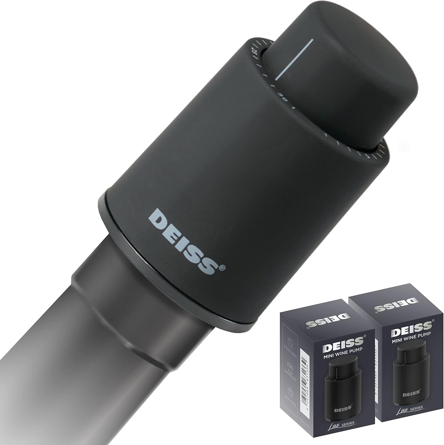 LUX [2 PCS] Wine Bottle Stopper, Reusable Wine Stoppers for Wine Bottles, Vacuum Wine Preserver with Date Markers Wine Stopper, Wine Saver to Keep Wine Really Fresh, Best Gift Wine Accessories