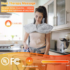 Massaging Heating Pad for Neck and Shoulders and Back, 24" X 35" Large Electric Heating Pad for Back Pain Relief with 3 Heat Levels, 4 Massage Settings, 2H Auto Shut-Off, 4 Massage Motors,Grey