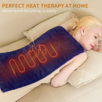 Massaging Weighted Heating Pad for Back Pain Relief,Heating Pads for Neck, Shoulder,Cramp,Portable Heated Pad with 3 Heat Settings & 6 Massage,18 Relaxing Combinations,Auto Off,12"*24",Dark Blue