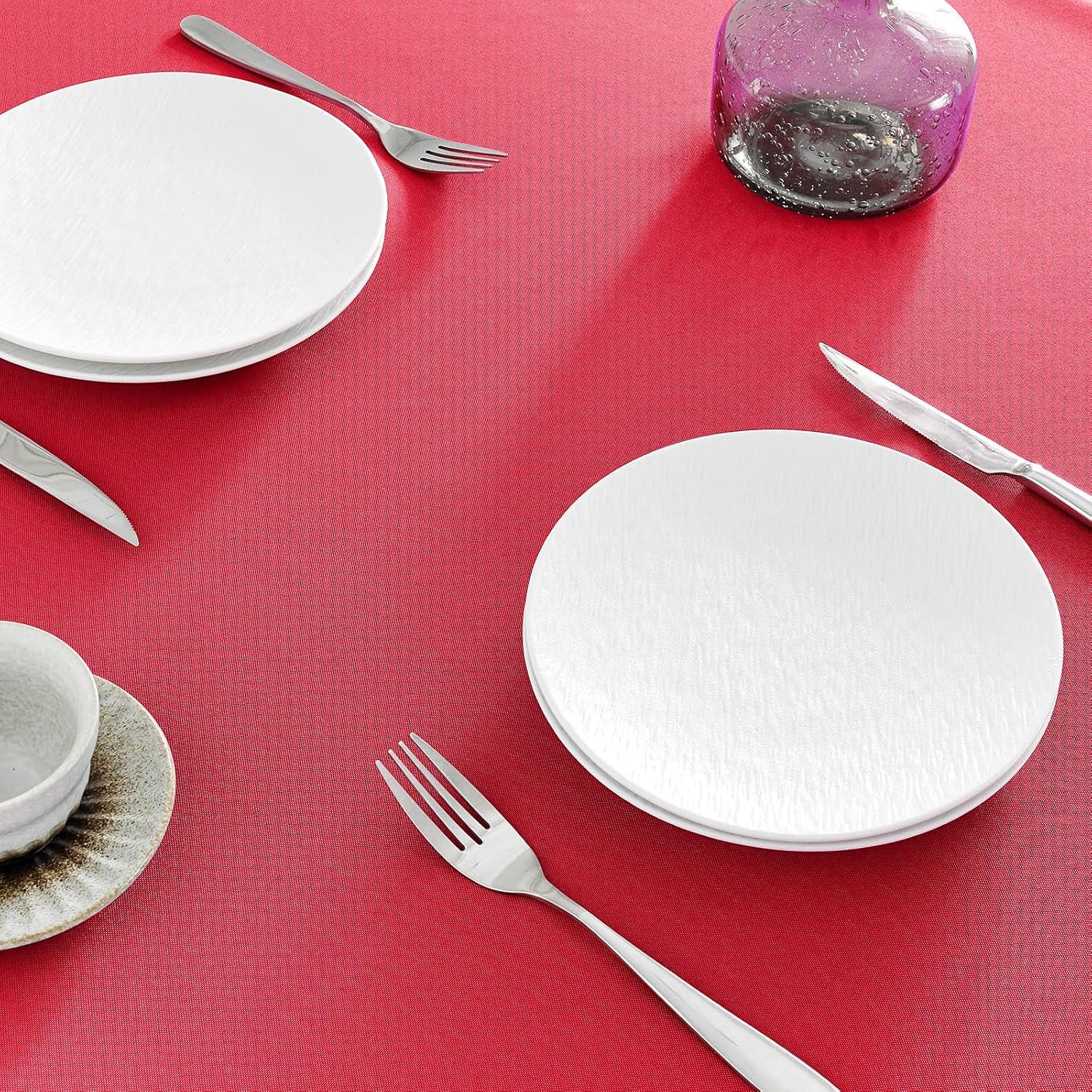 Table Cloth Rectangle Waterproof Spill-Proof Wrinkle-Free Tablecloth Washable, Kitchen Dining Tabletop Decoration, Fabric Table Cover for Indoor and Outdoor Use, 60 X 120 Inch, Red