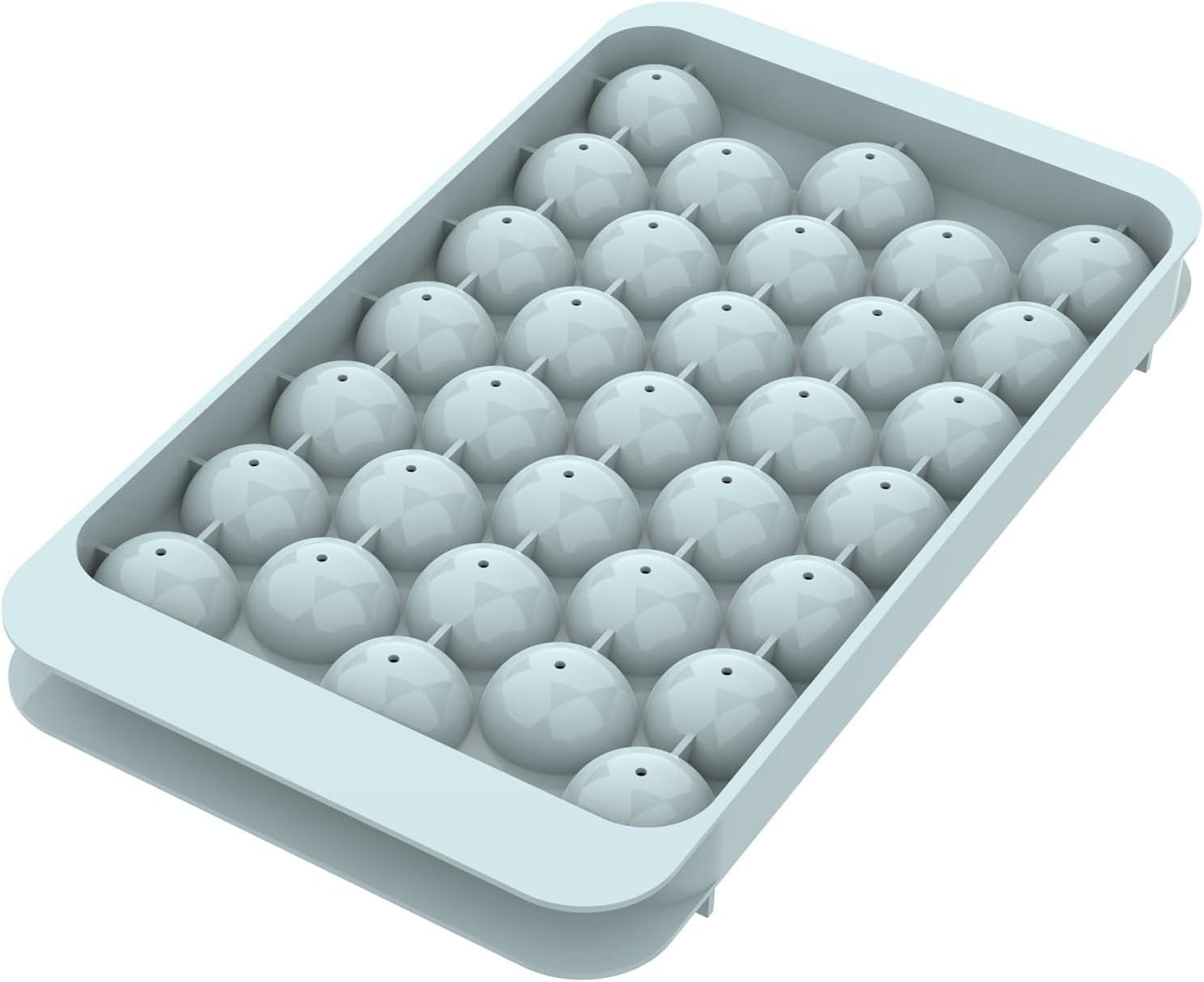 Ice Cube Tray with Lid - round Ice Tray for Freezer with Lid - Ice Cube Trays for Freezer (One Tray Only)