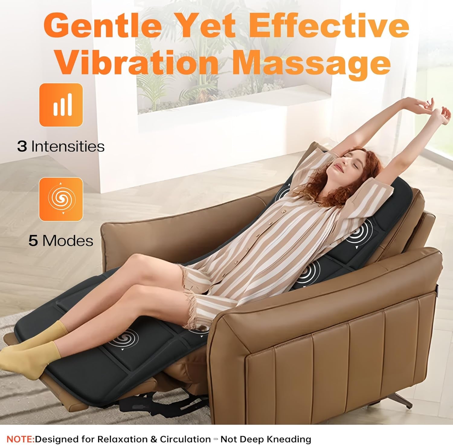 Massage Mat Full Body,Massager Chair Pad,10 Vibration Motors & 5 Massage Modes,Back Massager for Bed,Massage Mattress Pad for Back,Heating Pad with Auto Shut Off, Gifts for Men,Women,Black
