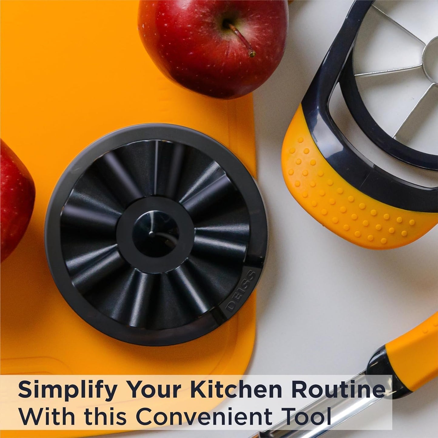 PRO Apple Slicer & Apple Corer Tool - Sharp Stainless Steel Apple Cutter 8 Slices - Fruit Cutter for Apple, Pear, Peach (Apple Slicer & Apple Corer with Base)