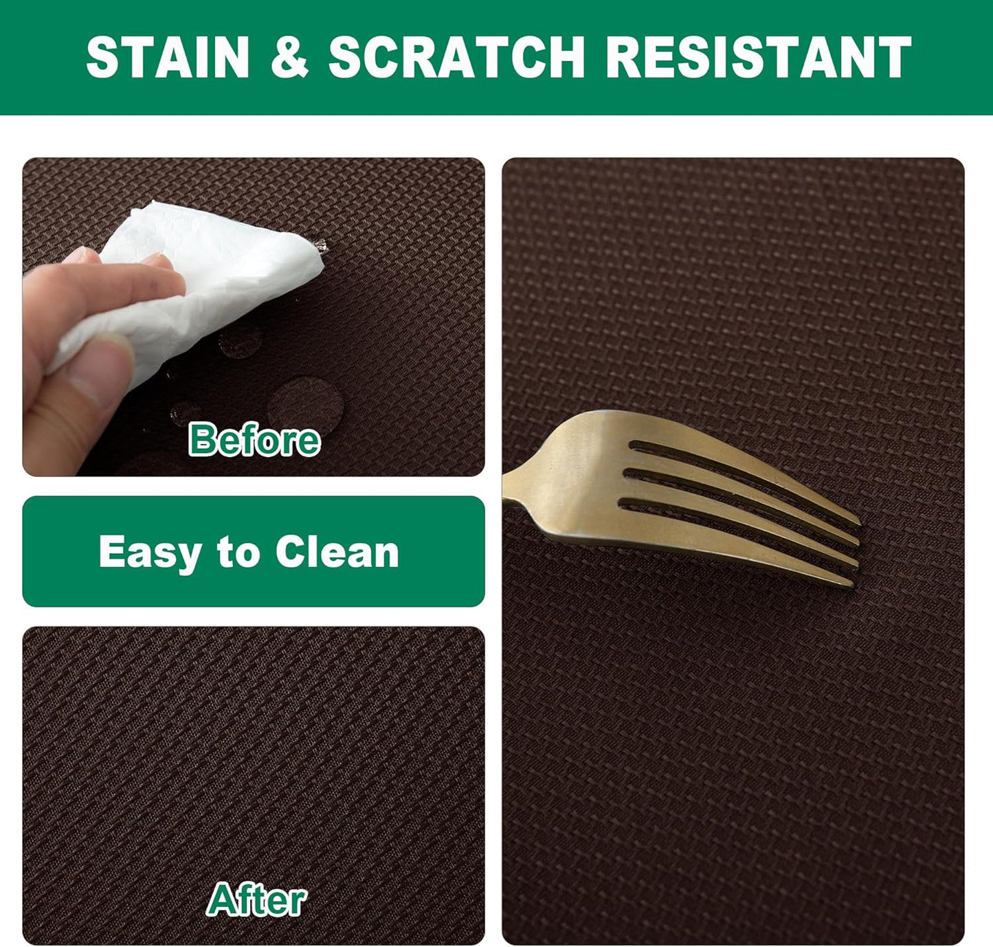 Textured Fabric Square Tablecloth 54X54 Inch, Brown Water Resistant Table Cloth Small Card Folding Table Covers Linen for Dining, Kitchen, Wedding and Parties Etc. Machine Washable