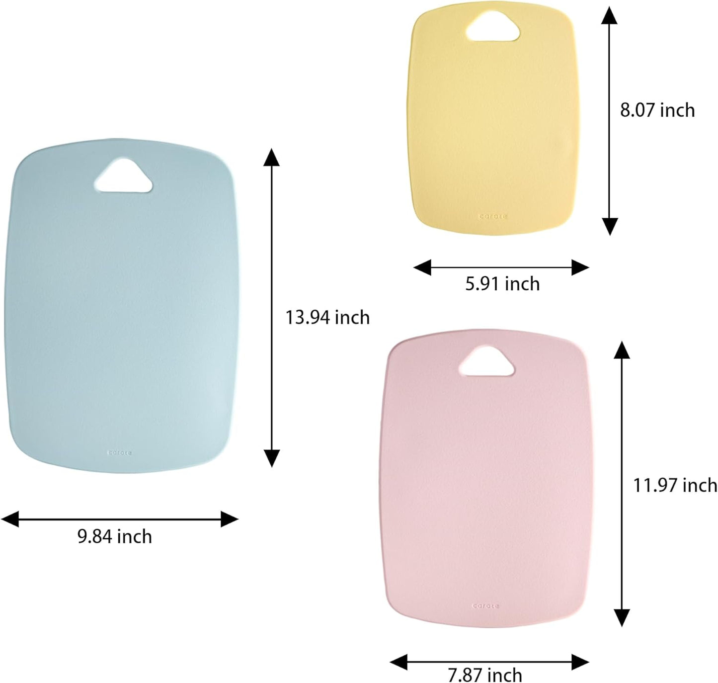 3Pcs Cutting Boards for Kitchen, Plastic Cutting Board Set, Lightweight Chopping Boards for Chopping Meat Vegetable and Fruits, Easy Grip Handle, Dishwasher Safe Colorful