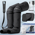 Air Compression Leg Massager with Heat - Ideal Christmas, Mother'S Day and Father'S Day Gifts for Men, Women, Dad, Mom - Relieves Foot and Knee Pain, Eases Varicose Veins, Cramps, Swelling and Edema