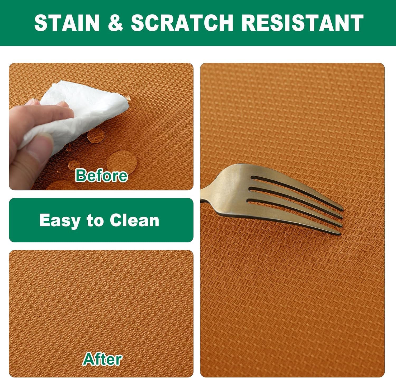 Fall Tablecloth Textured Fabric Square Tablecloths 54X54 Inch, Bronze Thanksgiving Autumn Harvest Water Resistant Fabric Tablecloths for Kitchen, Dining, Wedding, Parties Machine Washable