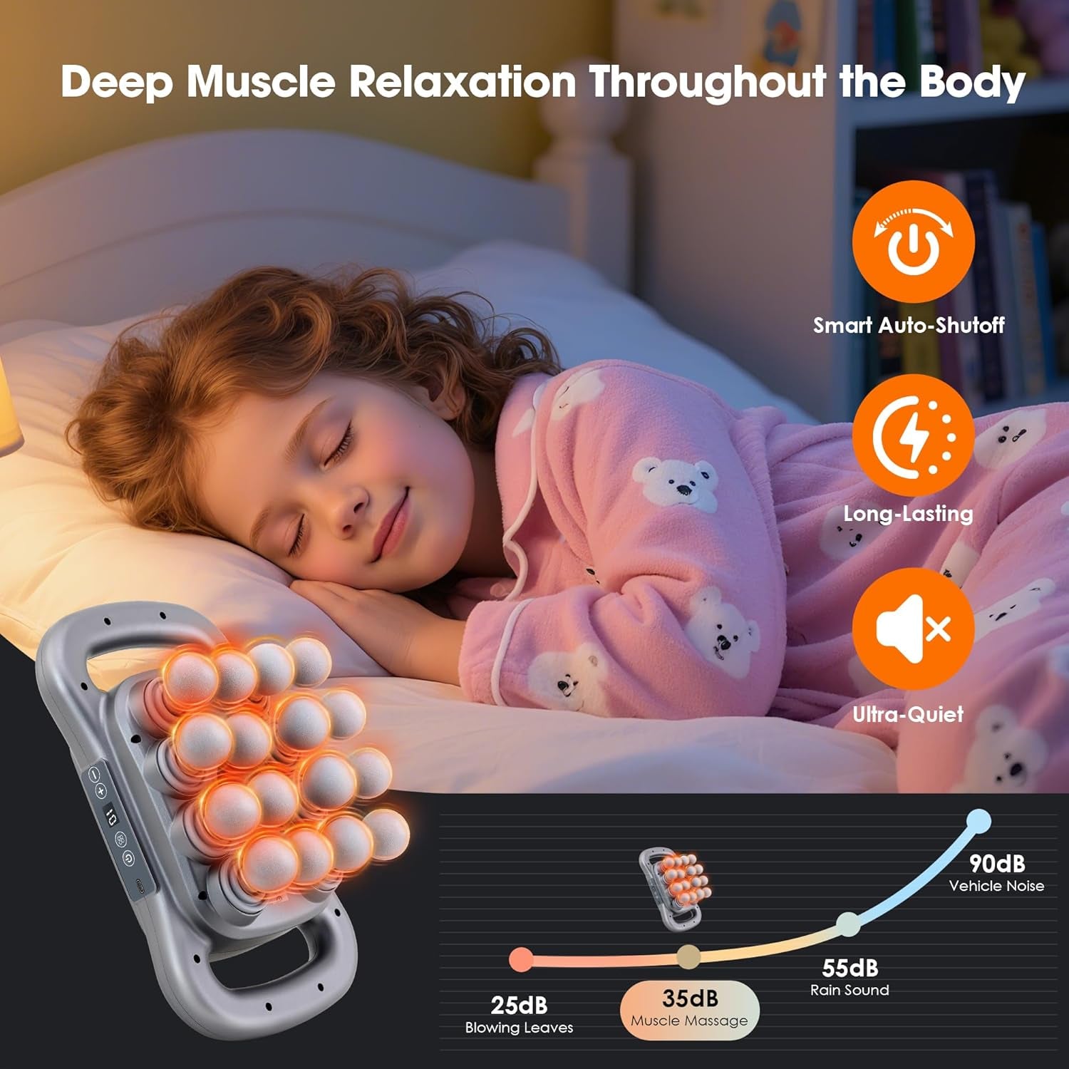 16-Head Massage Gun Set, Deep Tissue Percussion Massager, Electric Massage Tools with 9 Styles & Levels, Dark Grey
