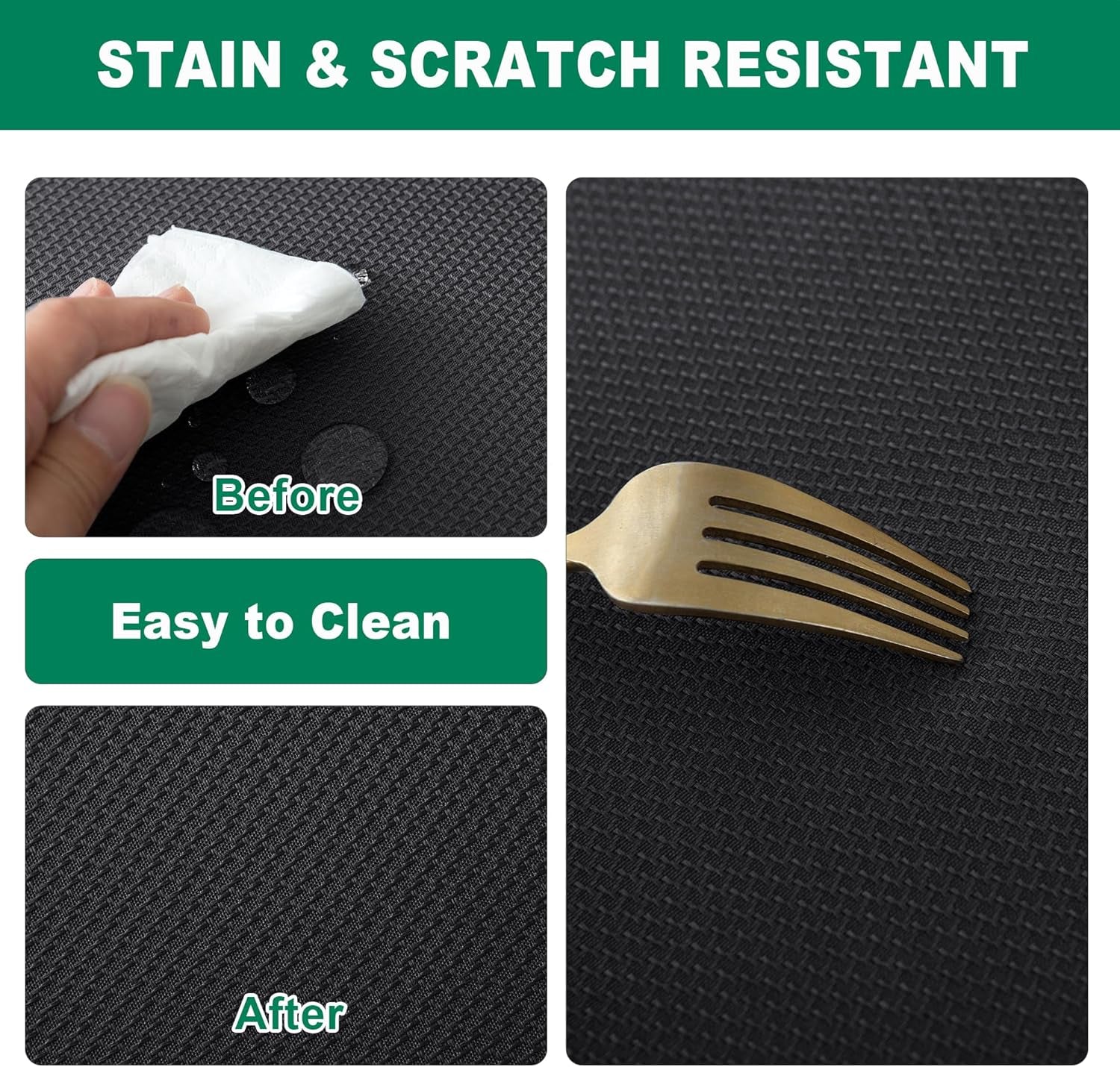 Textured Fabric Square Tablecloths 54X54 Inch, Black Water Resistant Spill Proof Table Cloth Small Card Folding Table Covers for Dining, Kitchen, Wedding and Parties, Machine Washable