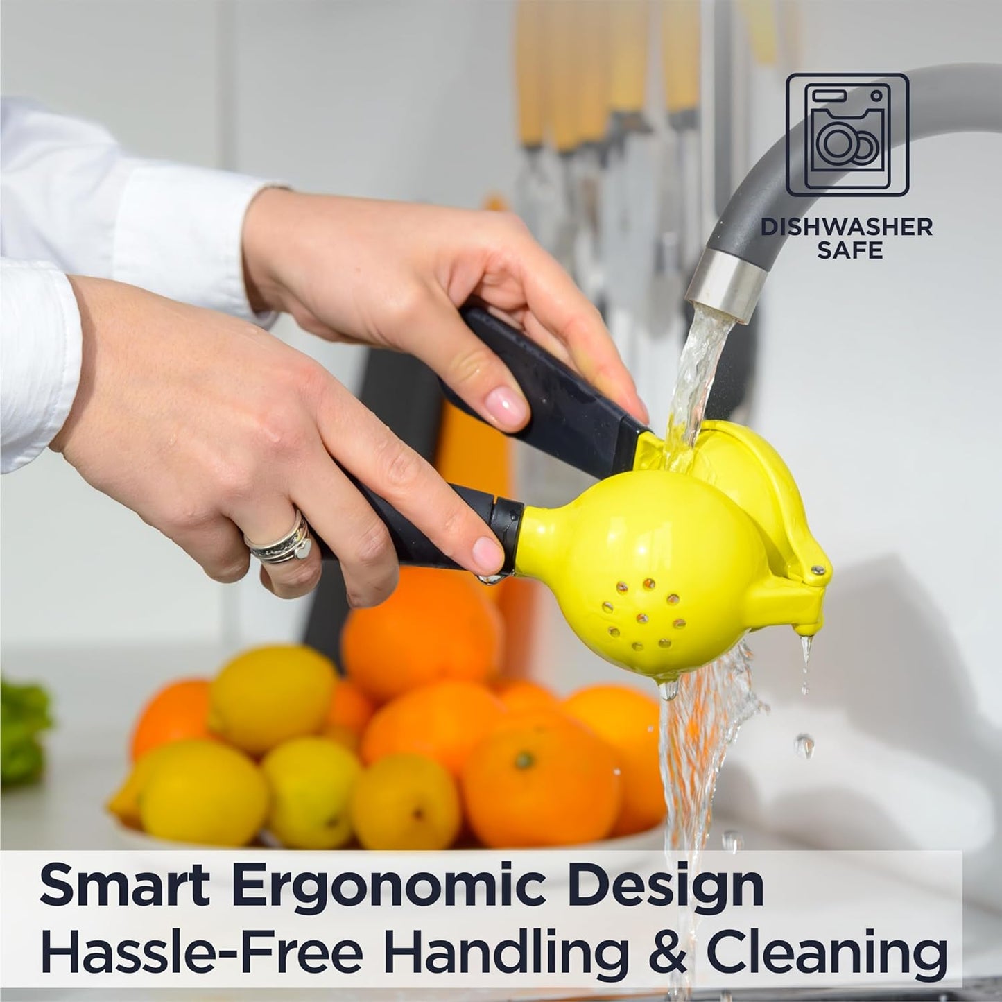 Pro Heavy-Duty Metal Lemon Squeezer - Max Juice Extraction Hand Juicer, Easy Clean Lime Squeezer, Ergonomic Non-Slip Design Lemon Juicer Manual, Durable Construction Citrus Juicer