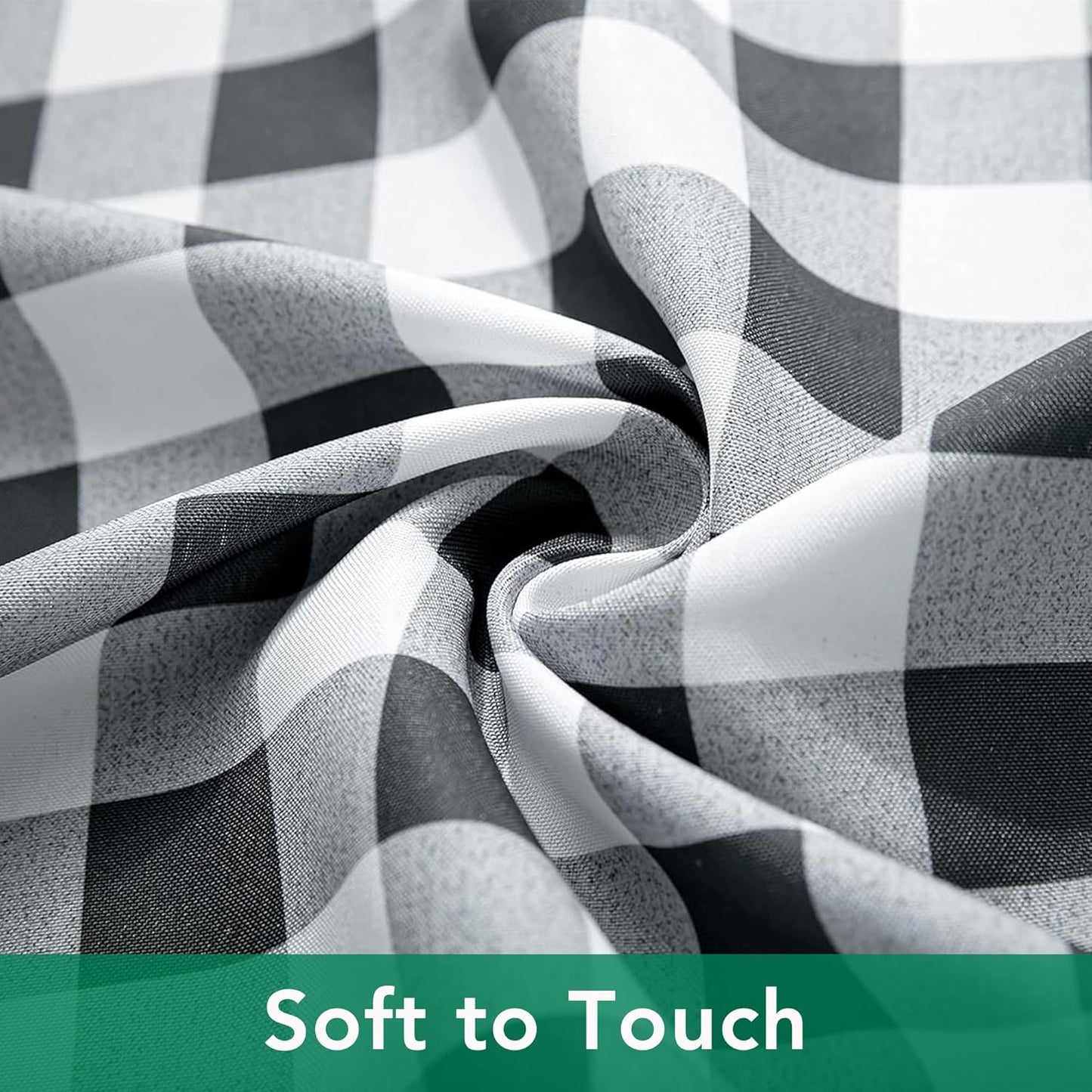 Fabric Square Tablecloths 54X54 Inch, Black/Grey Scottish Plaid Table Cloth Small Card Folding Table Covers Water Resistant for Dining, Kitchen, Wedding and Parties, Etc Machine Washable