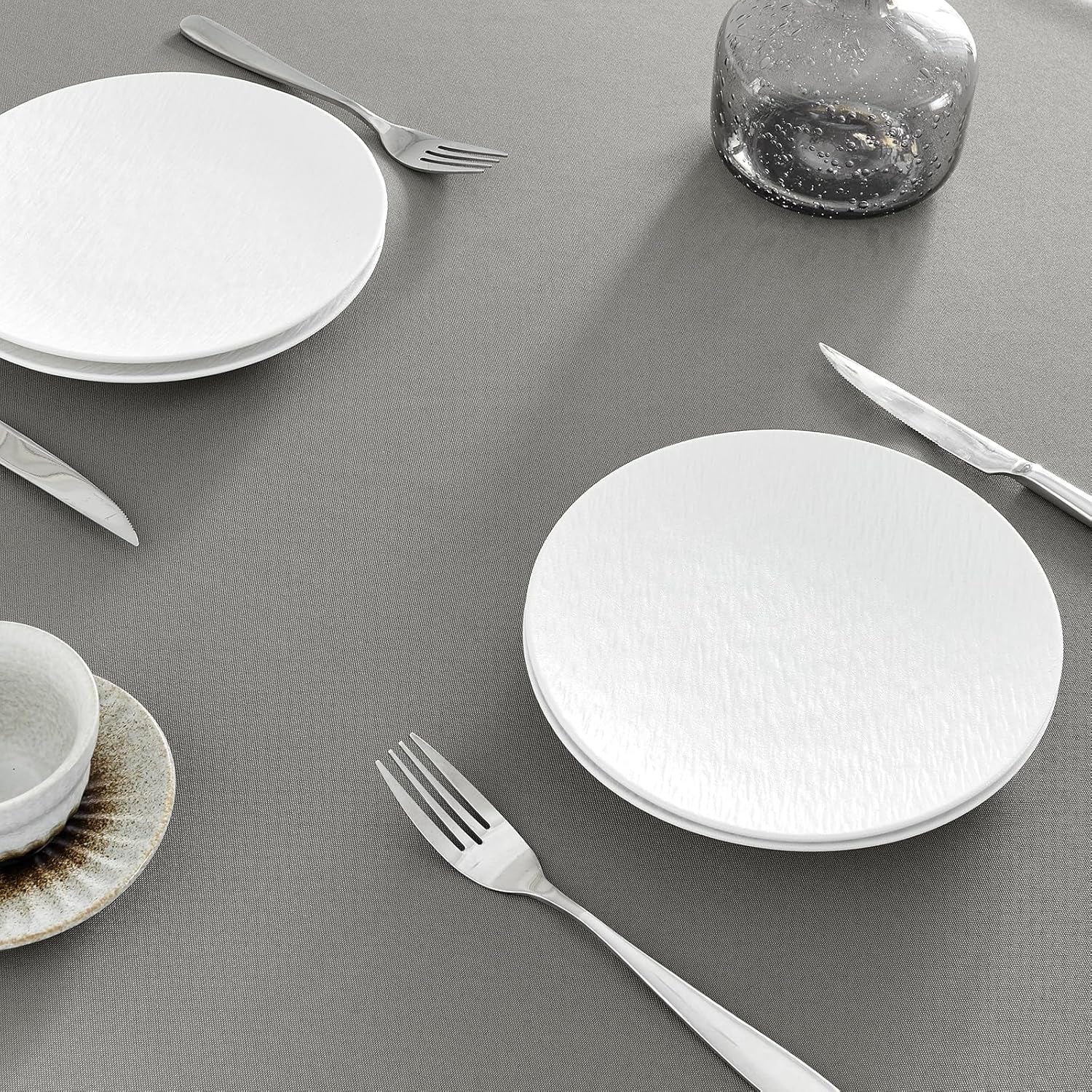 Table Cloth Rectangle Waterproof Spill-Proof Wrinkle-Free Tablecloth Washable, Kitchen Dining Tabletop Decoration, Fabric Table Cover for Indoor and Outdoor Use, 52 X 70 Inch, Light Grey