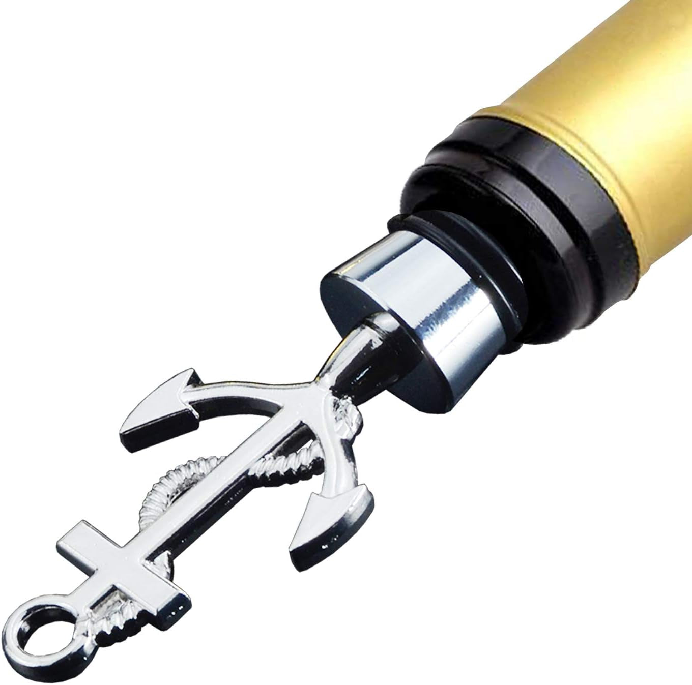 2 Pack Wine and Beverage Bottle Stoppers Stainless Steel Wine Stopper (Anchor and Rudder)