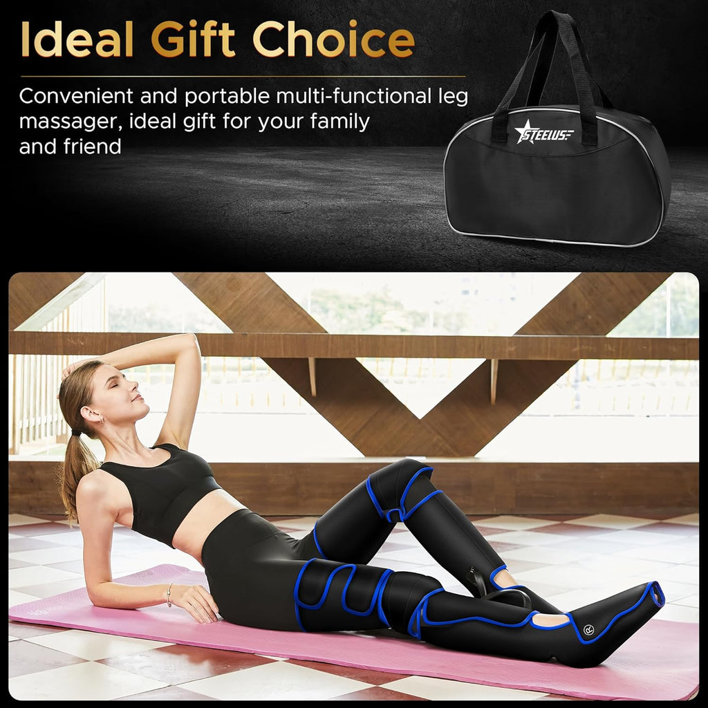 Leg Massager, Air Compression Massager with Heat, 6 Massage Modes & 3 Massage Intensities, for Foot, Calf, Knee＆Thigh and Muscles Relaxation