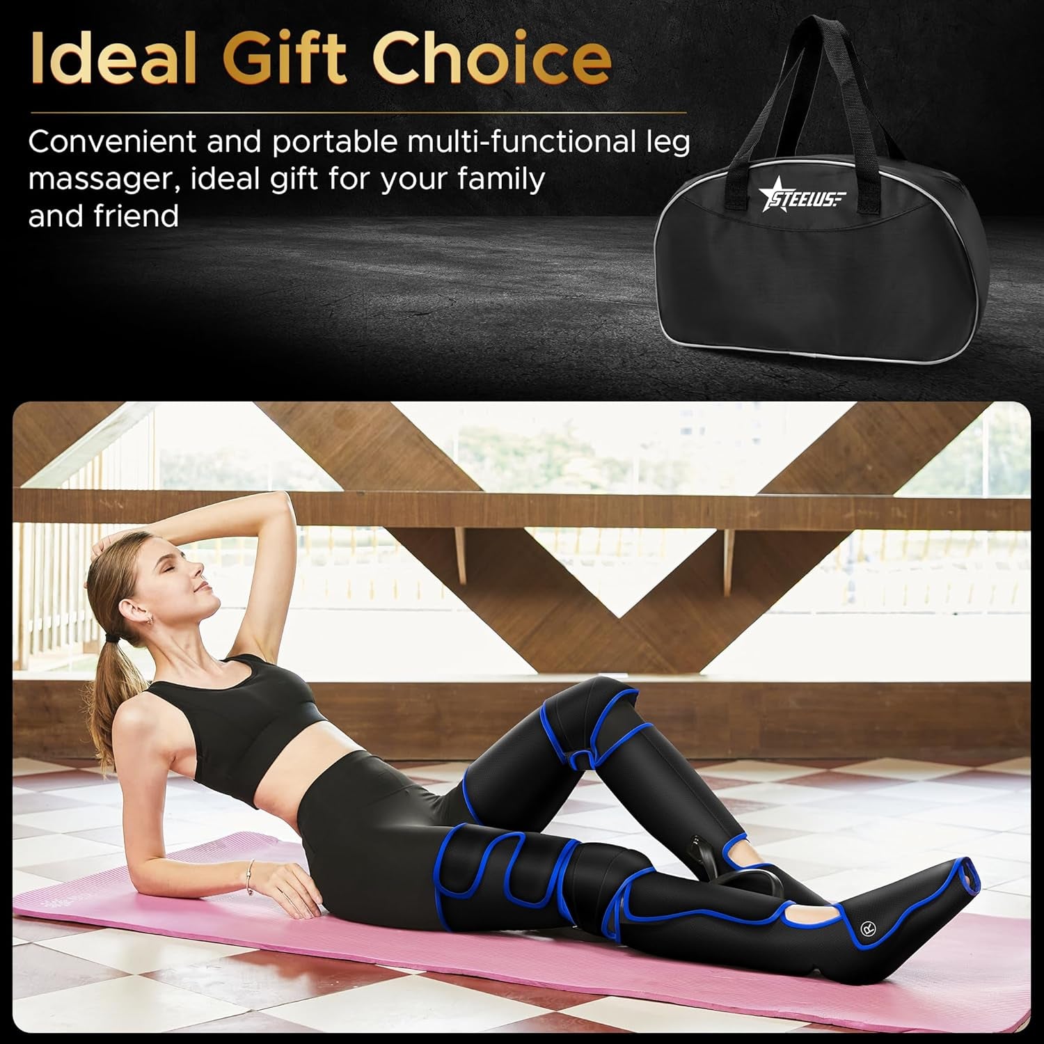 Leg Massager, Air Compression Massager with Heat, 6 Massage Modes & 3 Massage Intensities, for Foot, Calf, Knee＆Thigh and Muscles Relaxation