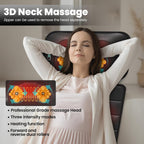 Massage Mat, Detachable Neck Massager, Full Body Vibration Heating, Massage Pad with 10 Vibrating Motors and 9 Speed Settings for Home Office Use, Gift for Men Women Parents Christmas,Black