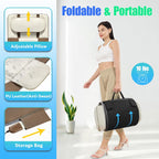 Full Body Massage Mat with Airbags Stretching & Heating, 3D Lumbar Traction & Relaxation, Back Massager Pad, 4 Modes 3 Intensities 3 Heat Levels, PU Leather, Portable & Foldable Design, Fit 5'1-6'0
