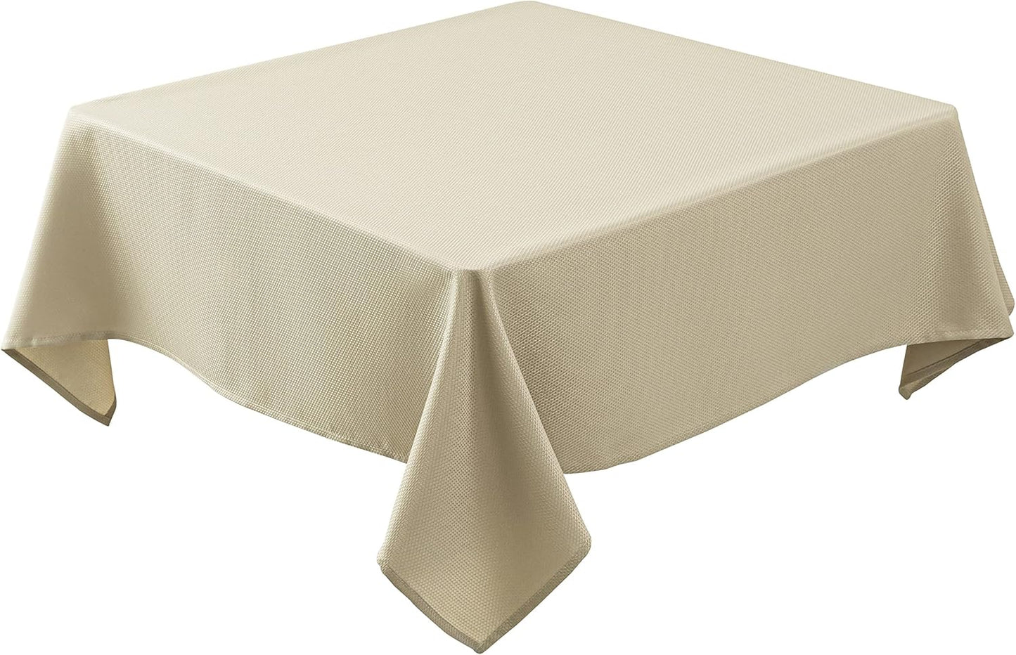 Textured Fabric Square Tablecloths 54X54 Inches, Natural Water Resistant Spill Proof Table Cloth Washable Small Card Folding Table Covers for Dining, Kitchen, Wedding and Parties