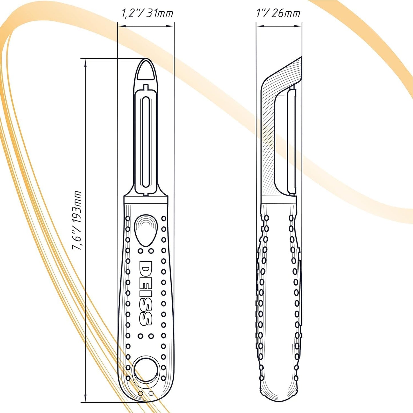 PRO Lemon Zester & Heavy Duty Cheese Grater, Vegetable Grater and Swivel Vegetable Peeler - Sharp Stainless Steel Peeler with Easy Non-Slip Hand Grip