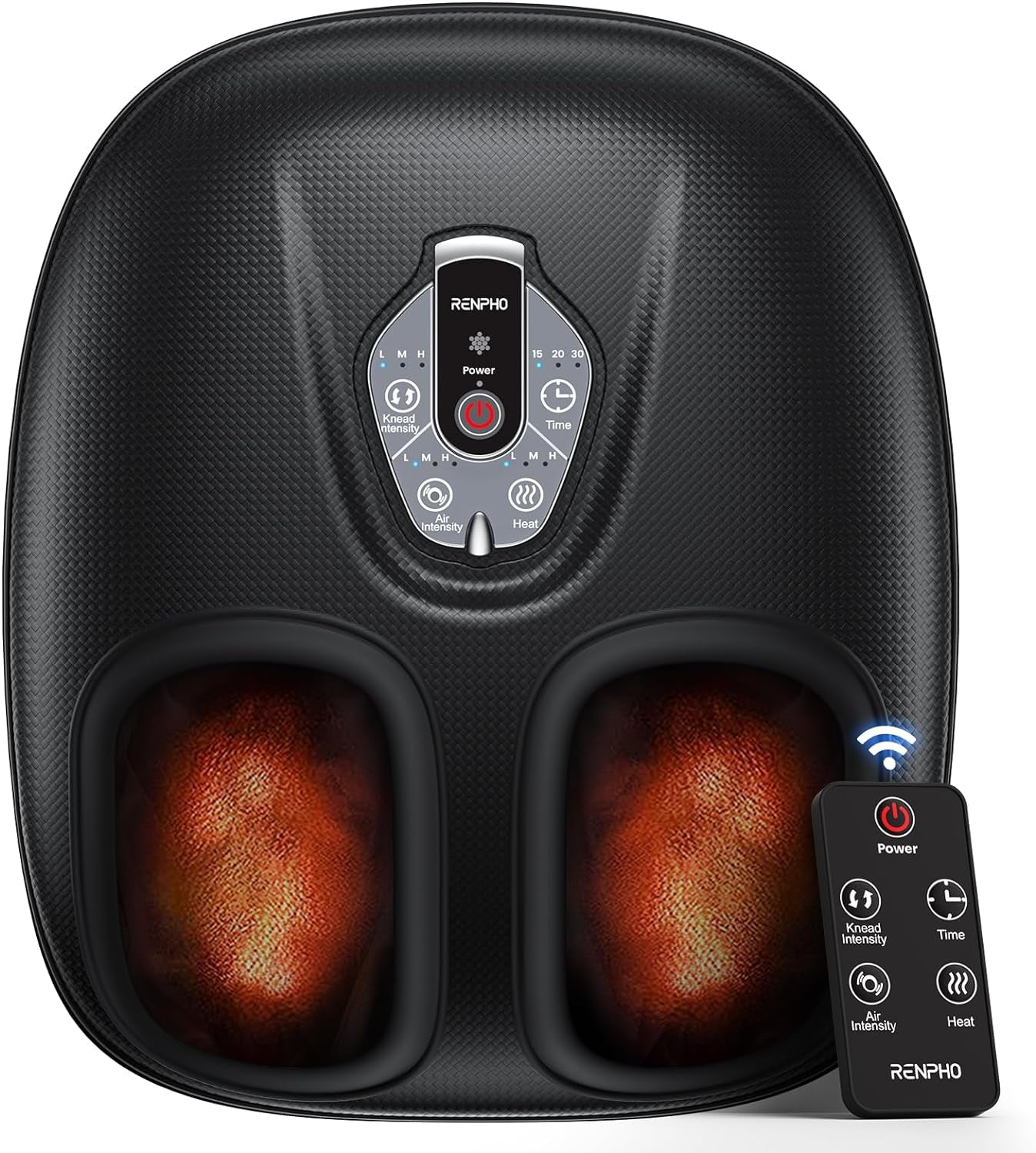 Foot Massager Machine with Heat [2025 Upgraded], Shiatsu Foot Massager for Plantar Fasciitis, Birthday Gifts for Women, Wireless Control, D003R-BK