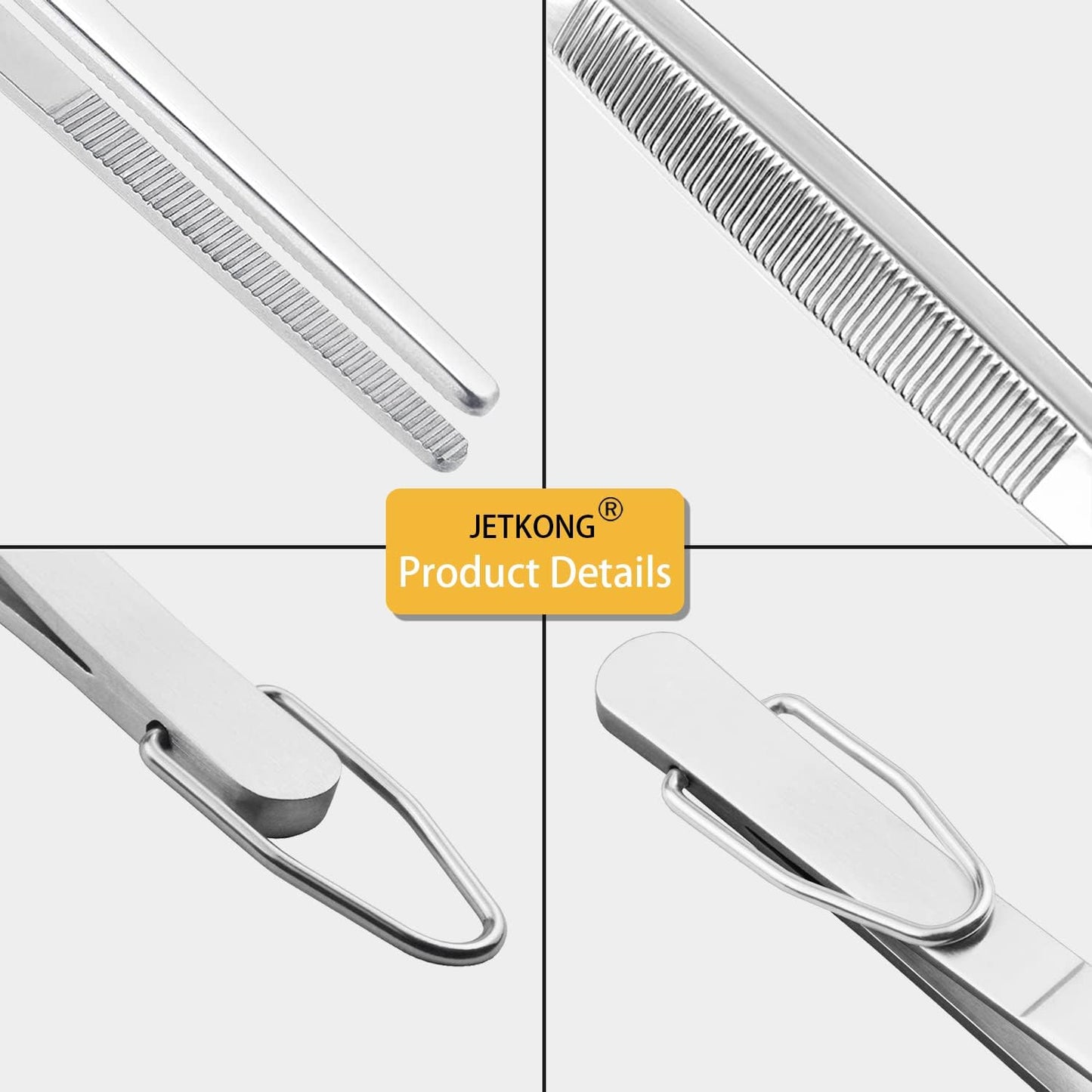 7 Inch Tweezers Tongs Mini Kitchen Food Tweezers Small Cooking Thin Tongs, Set of 3 (7 7 7 Inch, Silver)