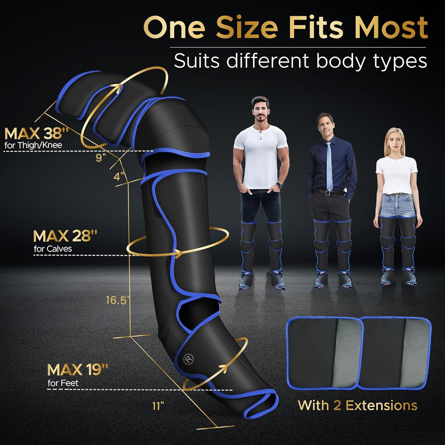 Leg Massager, Air Compression Massager with Heat, 6 Massage Modes & 3 Massage Intensities, for Foot, Calf, Knee＆Thigh and Muscles Relaxation