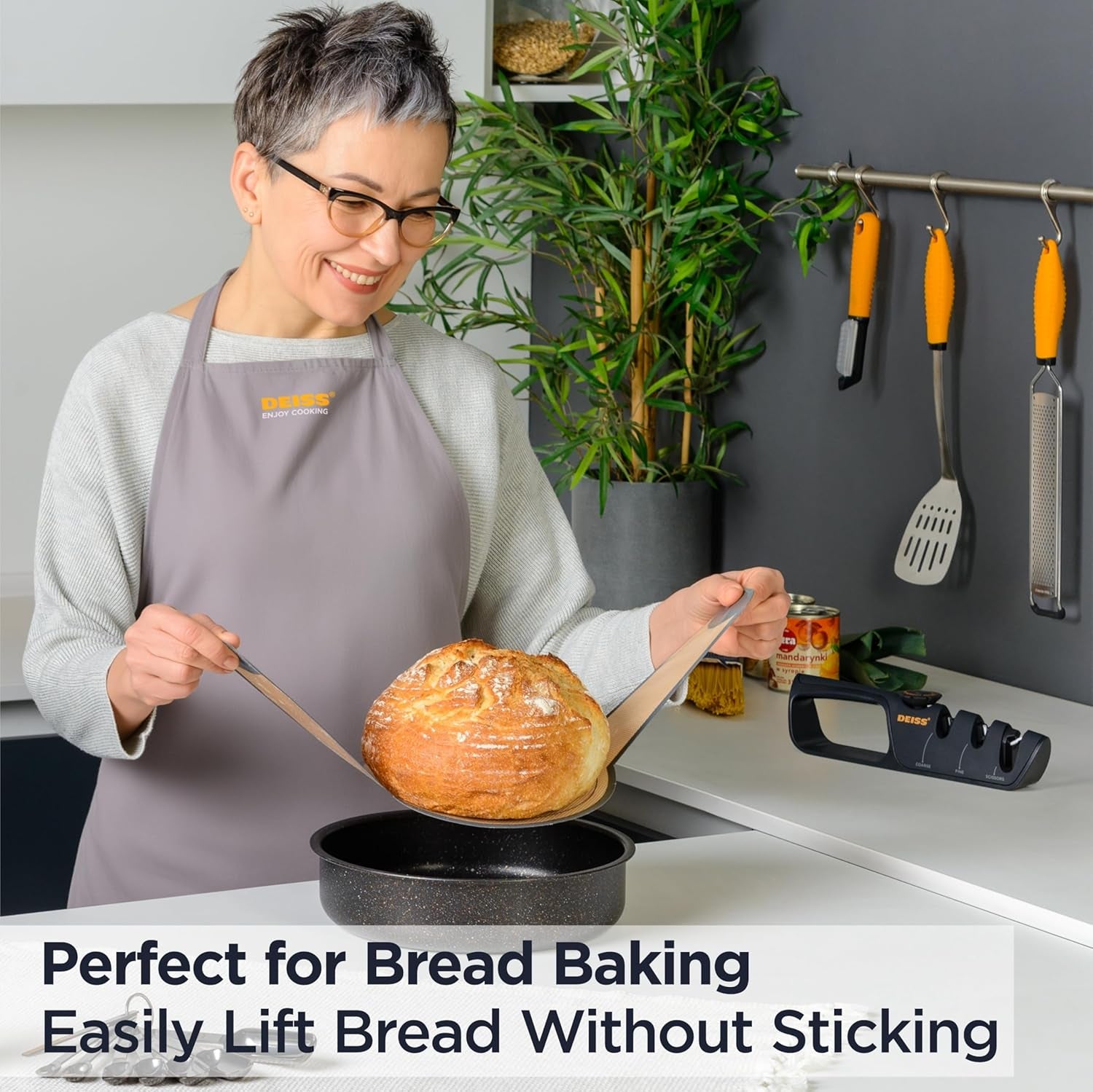 Silicone Bread Sling for Dutch Oven, 2PCS - Heat Resistant, Nonstick & Reusable Bread Baking Mat, Silicone Baking Mat for Bread Making, Durable & Easy-To-Clean Sourdough Bread Baking Supplies