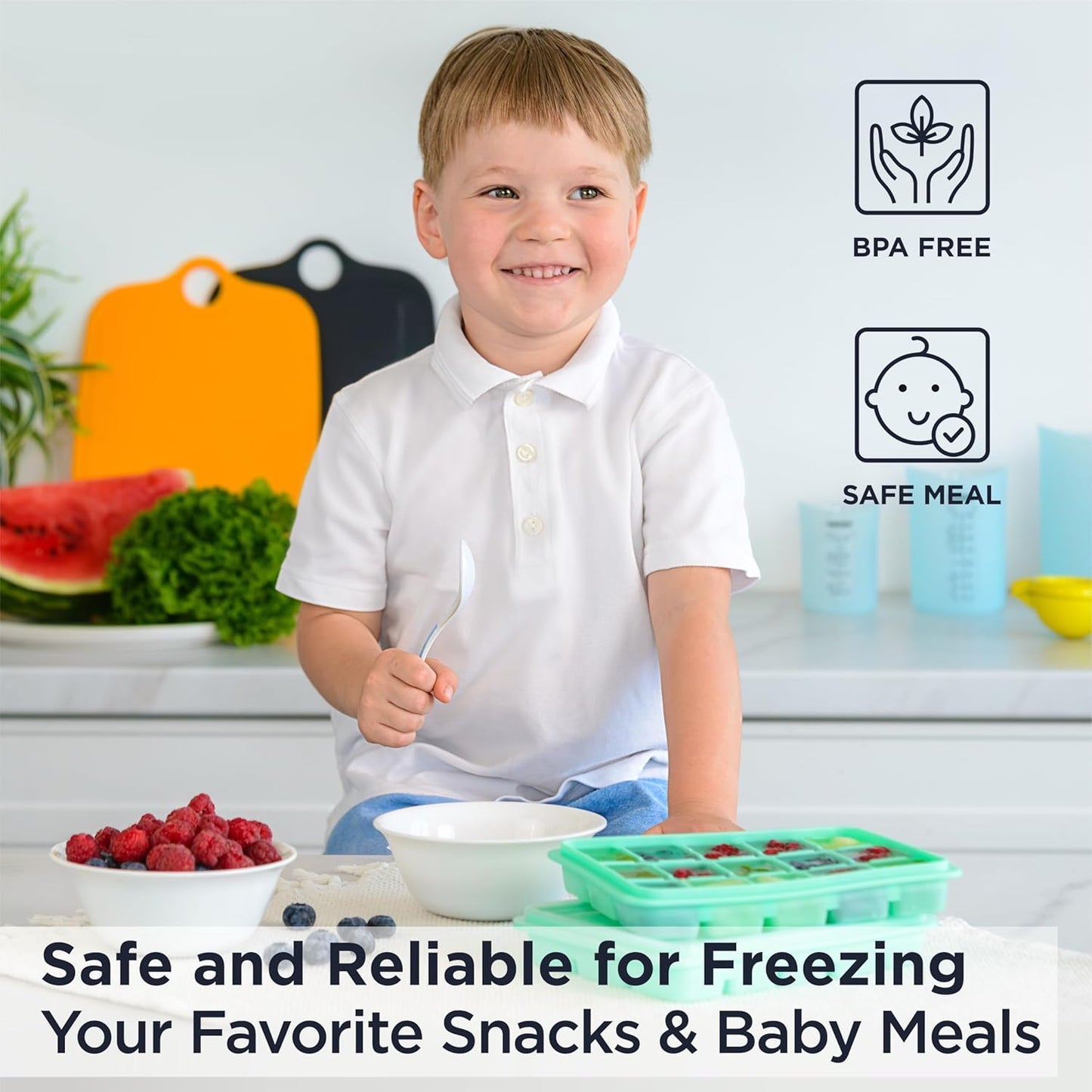 PRO Ice Cube Tray with Removable Lid 2 Pack, Flexible Easy-Release Silicone Ice Cube Trays for Freezer, Durable & Odor-Resistant, Stackable & Space-Saving Ice Tray, Easy to Clean Ice Molds