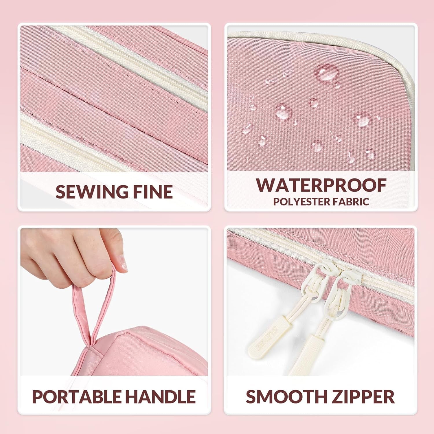 Pencil Case, Large Capacity Pencil Pouch, Aesthetic Pen Bag Office Stationery Organizer Simple Sturdy Multifunctional for Teen Girls Women Men, Pink