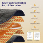 Heating Pad, Weighted Vibrating Massage Heating Pad with Heat Therapy - 6 Massage Modes & 3 Adjustable Heat Settings for Back/Shoulder Pain Relief, 12” X 24”, Black