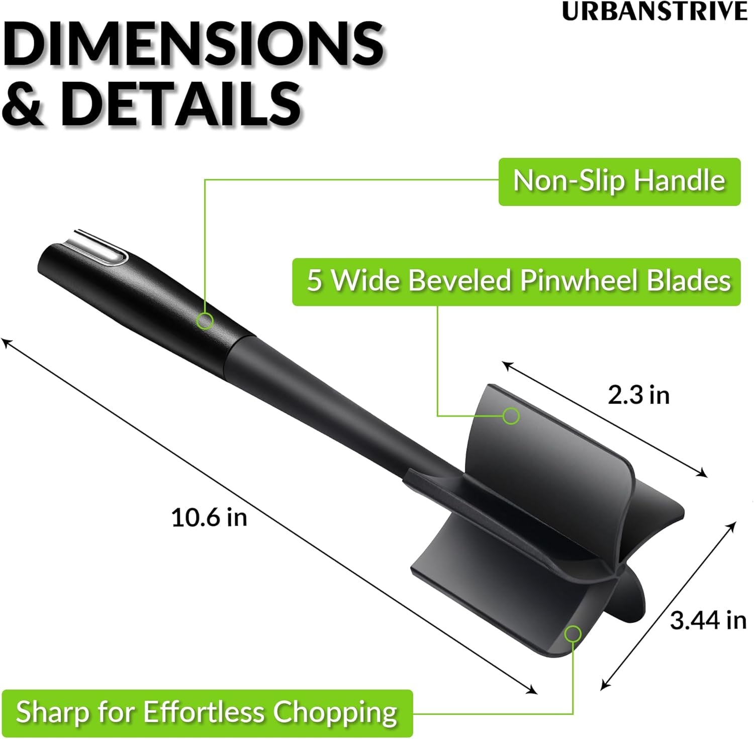 Heavy Duty Meat Chopper for Ground Beef, Durable Ground Beef Smasher, Non-Scratch Hamburger Chopper, Non-Slip Ground Meat Chopper and Meat Masher Ground Beef (Black)