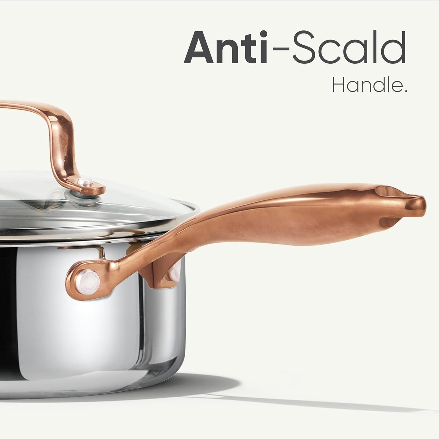 2Qt Stainless Steel Saucepan Set, Non-Toxic 3-Ply Stainless Steel Cookware Set with Lids, Small Kitchen Pots, Oven Safe, Compatible with Induction, Ceramic, Gas