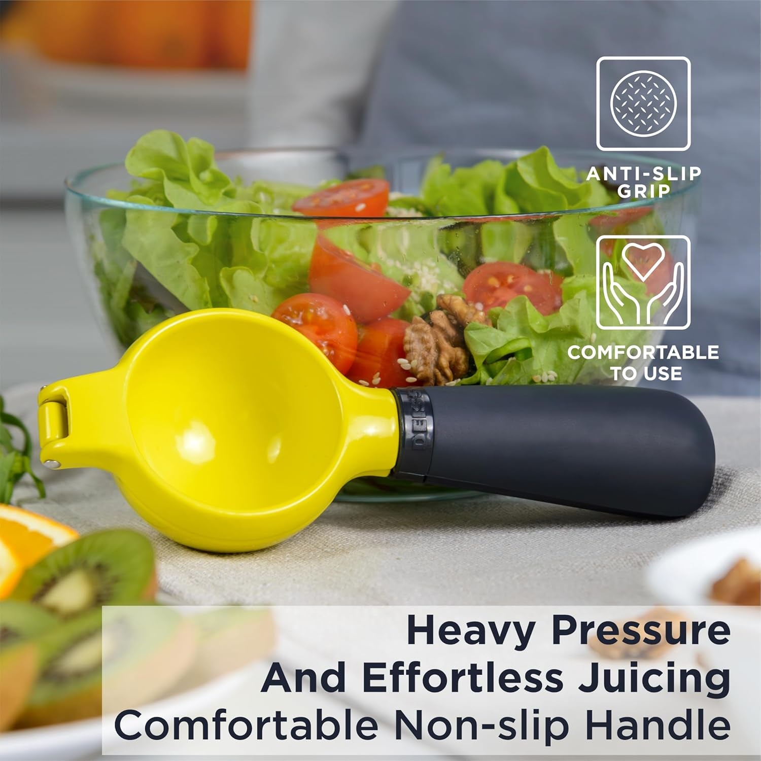 Pro Heavy-Duty Metal Lemon Squeezer - Max Juice Extraction Hand Juicer, Easy Clean Lime Squeezer, Ergonomic Non-Slip Design Lemon Juicer Manual, Durable Construction Citrus Juicer