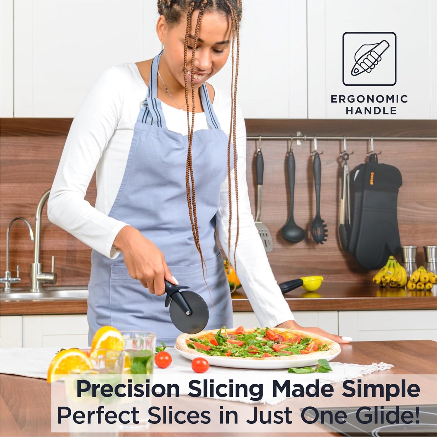 Lux Heavy Duty Pizza Cutter with Wheel Slicer and  PRO Swivel Vegetable Peeler