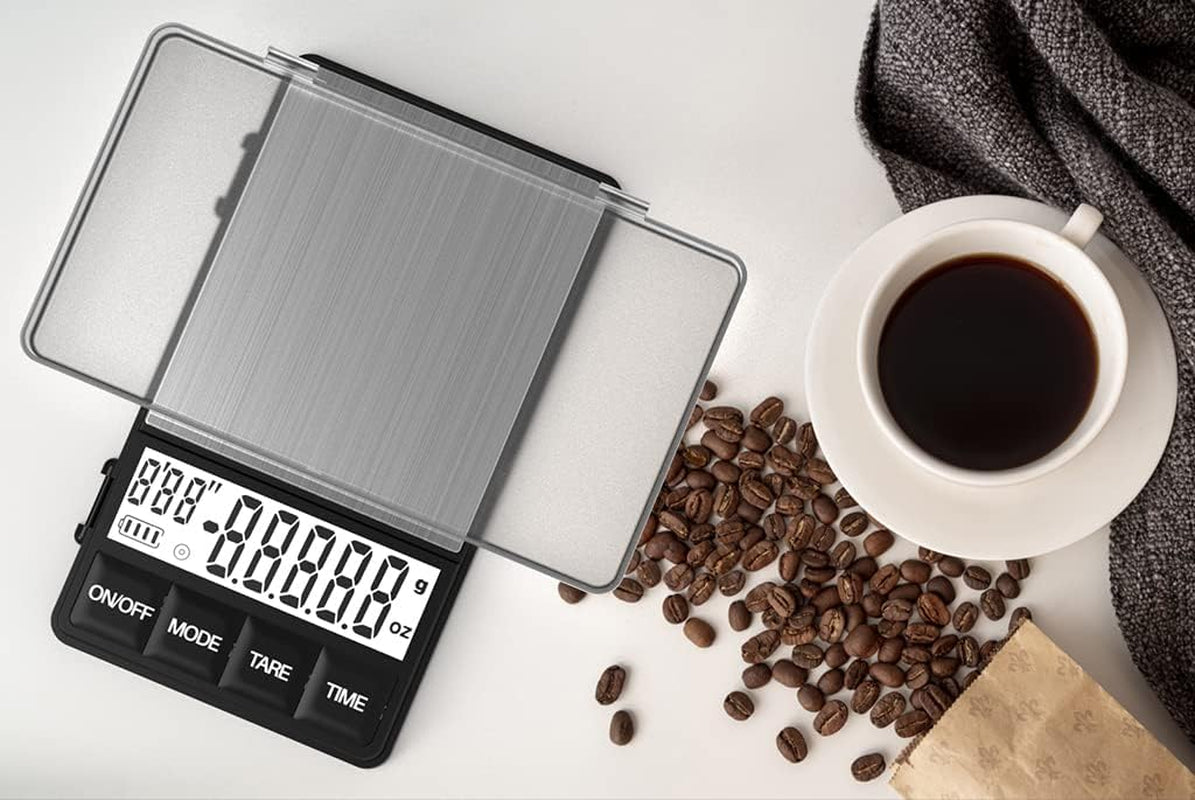 Espresso Scale with Timer 1000G/0.1G Drip Coffee Scale, Small and Handy Barista Scale, Brew Drip Tray Coffee Scale, Backlit LCD for Fast and Accurate Reading, Convenient Digital Pocket Scale