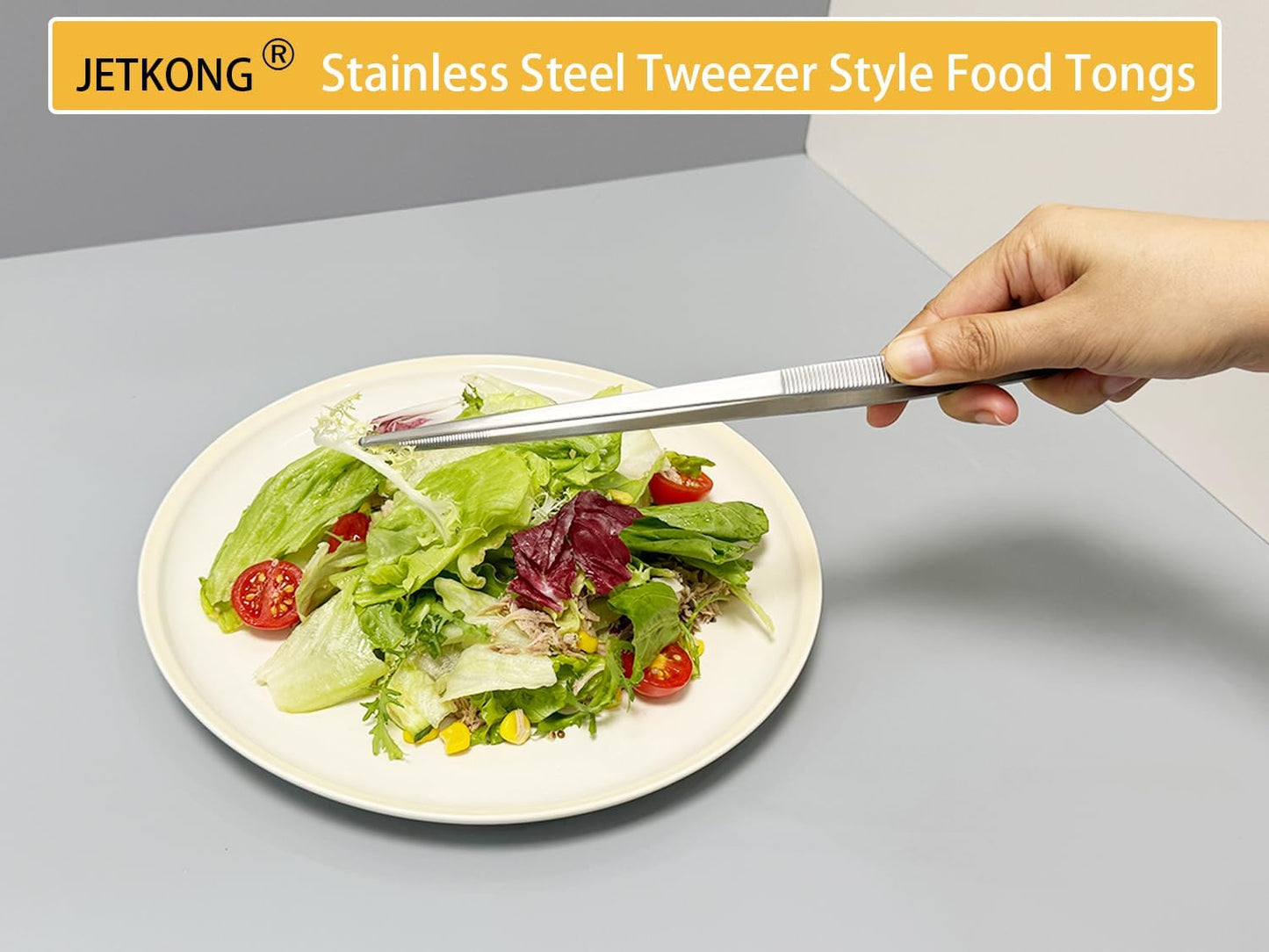 12 Inch Kitchen Tweezers Cooking Tweezer Tongs, Stainless Steel Food Tweezers Multi-Function Precision Serrated Tips Kitchen Serving Tong