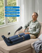 Compression Leg Massager, Air Compression Massager for Circulation Pain Relief, Effective for Father Mother Reduce Swelling-Blue