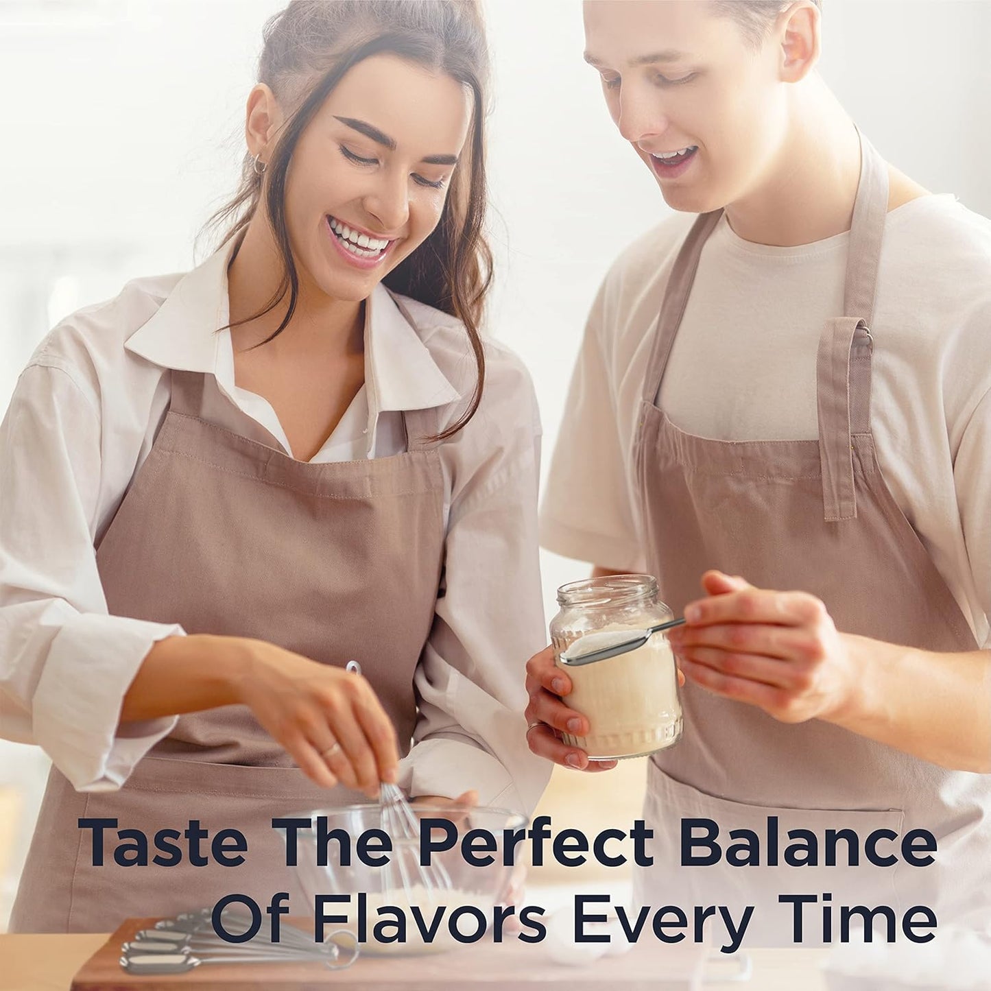 PRO Heavy Duty Stainless Steel Measuring Spoons for Cooking Spices Dry or Liquid Ingredients Fits in Spice Jar Adjustable Measuring Spoon Set of 7 Measuring with Leveler Measuring Spoons Set