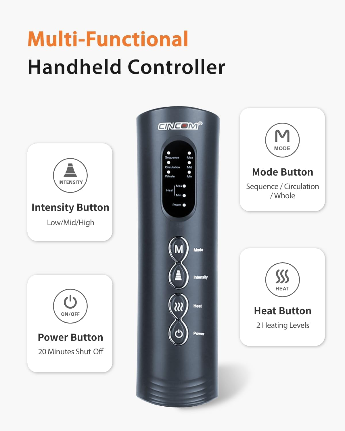 Leg Massager with Heat and Compression, Legs Massage for Circulation and Pain Relief, Heating Calf Leg Air Compression Massager Help with Relief Edema