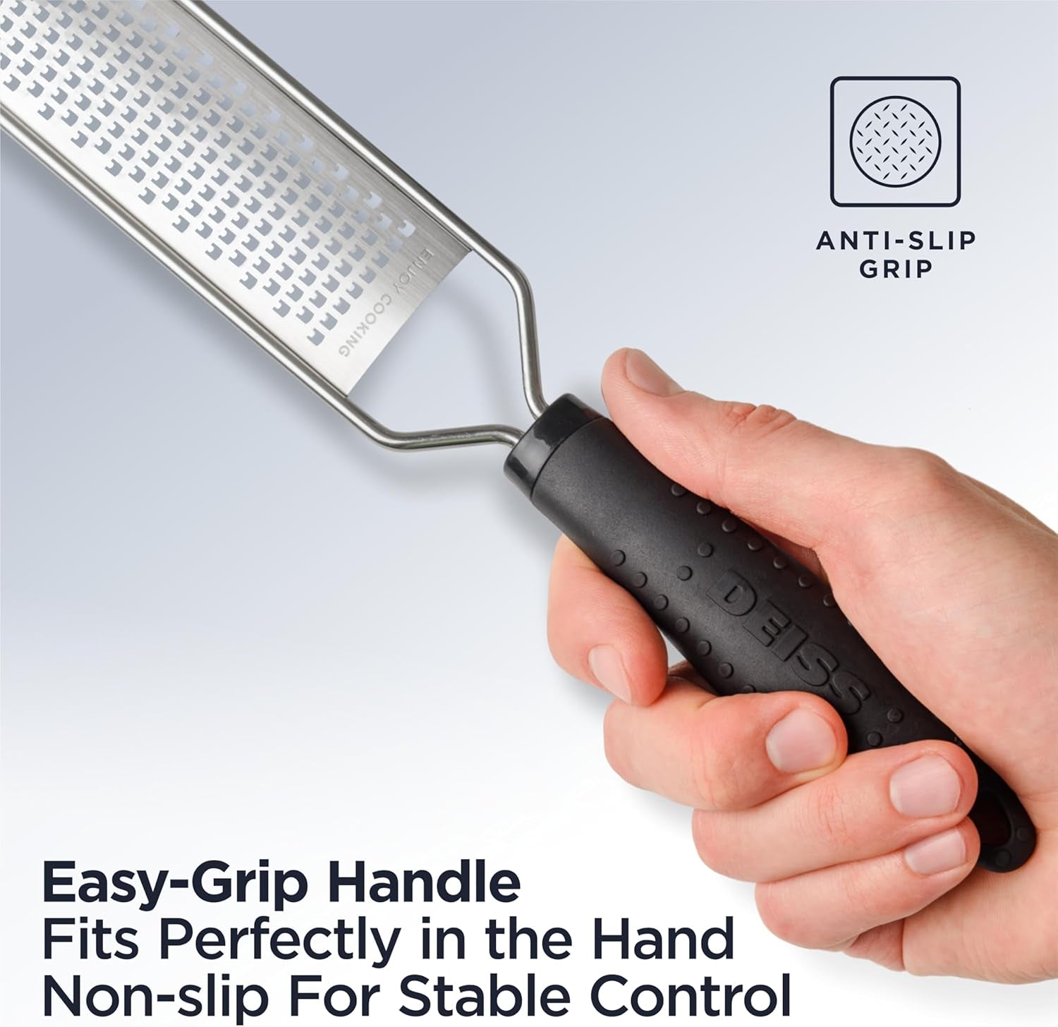 LUX Fine Grater & Lemon Zester, Parmesan Cheese Grater Handheld - Spices, Citrus Fruits, Hard Cheeses, Garlic, Chocolate, Nuts, Ginger, Vegetable Shredder