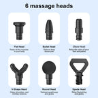 Massage Gun Deep Tissue,Birthday Gifts for Men Women,Gifts for Boyfriend Girlfriend - Neck Back Massager for Pain Relief Deep Tissue with 6 Heads & 8 Speeds(Grey)