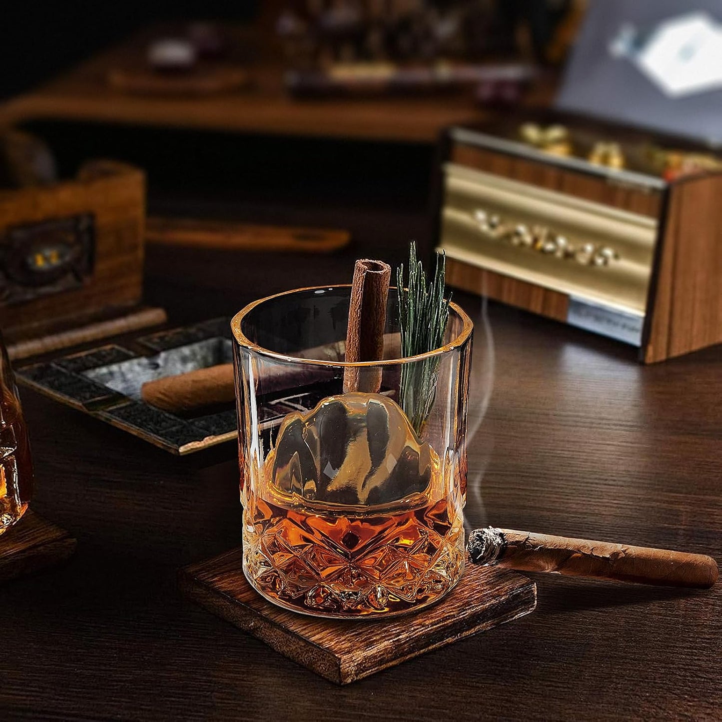 Clear Ice Cube Maker - 2.5" Ball - Stainless Steel Clear Ice Maker - Compact Design - for Old Fashioned Whiskey Gifts, Cocktail, Bourbon