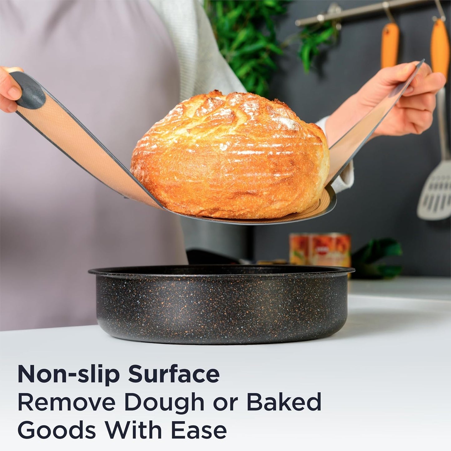 Silicone Bread Sling for Dutch Oven, 2PCS - Heat Resistant, Nonstick & Reusable Bread Baking Mat, Silicone Baking Mat for Bread Making, Durable & Easy-To-Clean Sourdough Bread Baking Supplies