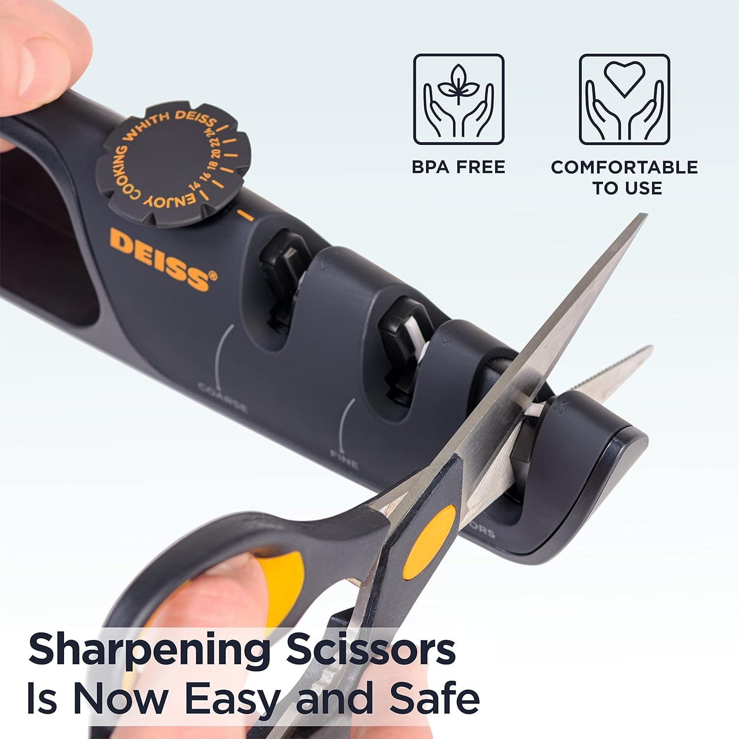 PRO Knife Sharpener with Adjustable Angle Knob - Handheld Manual Knife Sharpeners for Kitchen Knives, Scissors Sharpener, Pocket Knife Sharpener - Repair, Restore, Polish Blades, Non-Slip Grip